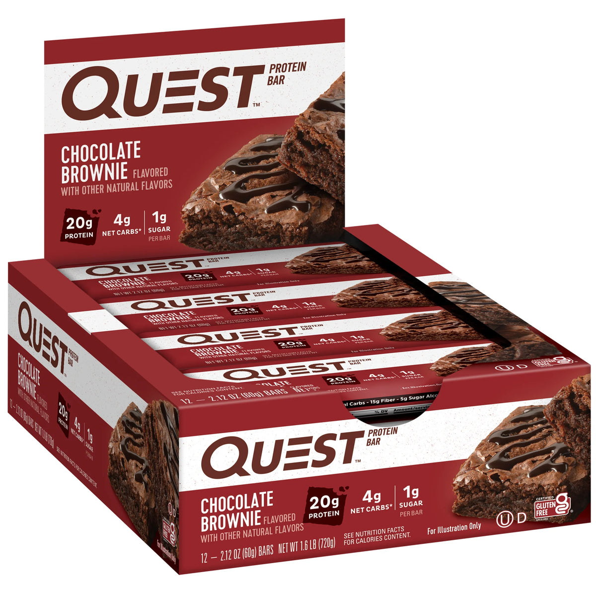 Chocolate Brownie 20g Protein Bar 12 Ct Y57283