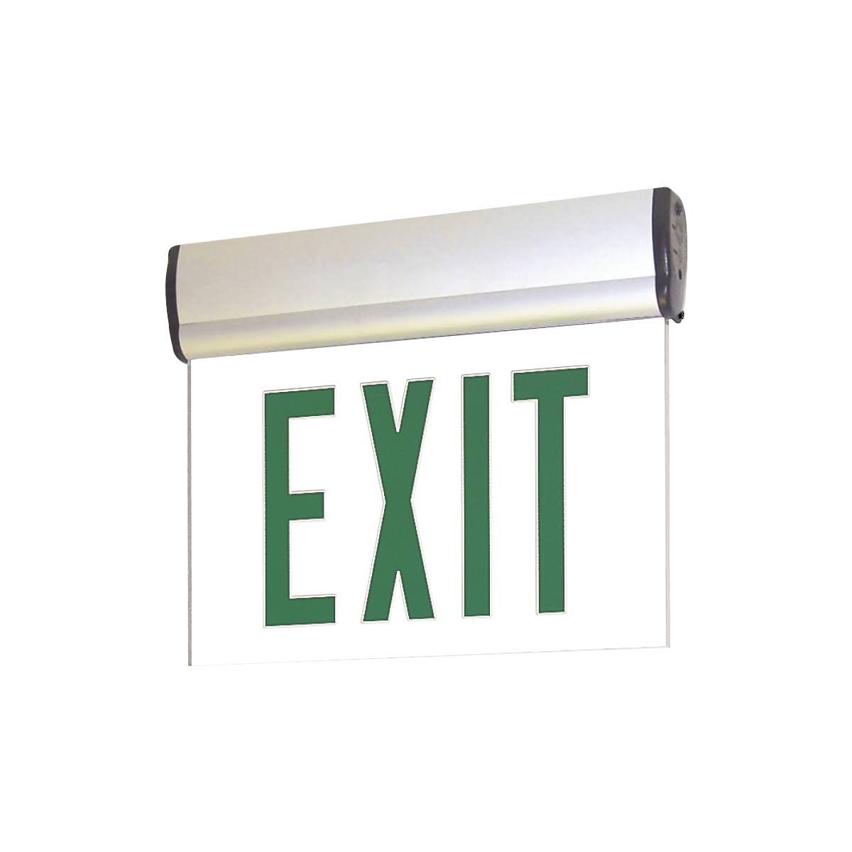 AC Adjustable LED Edge-lit Clear Panel Exit Sign Green White J632161