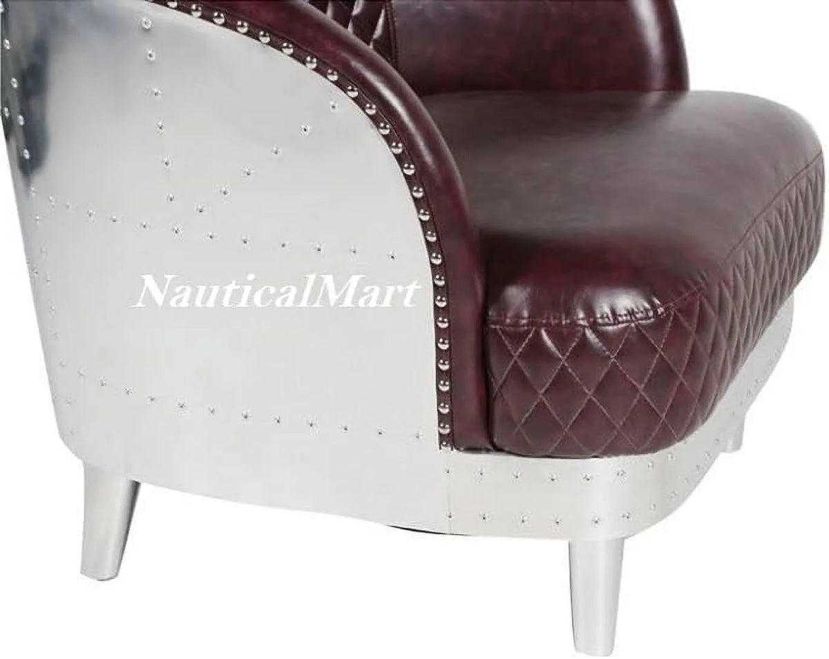 Aluminum Leather Sofa Chair I18453