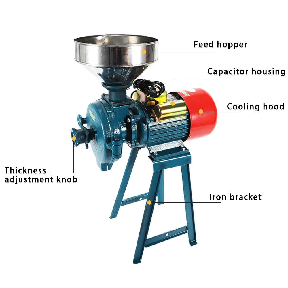 110V Electric Mill Grinder 3000W Commercial Grain Grinding Machine J17826
