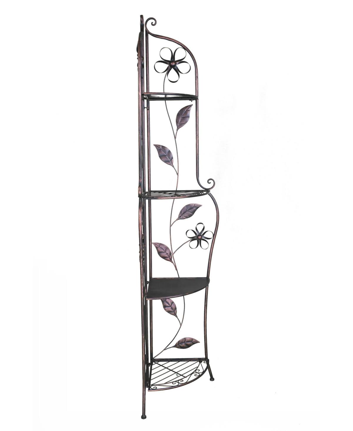 Copper 4 Shelf Corner Bakers Rack C719