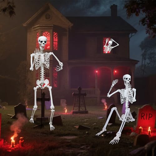 5.4Ft Posable Plastic Skeletons 2Pack H637