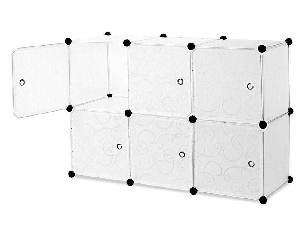 6 Cube Stackable Storage Organizer with Doors K925