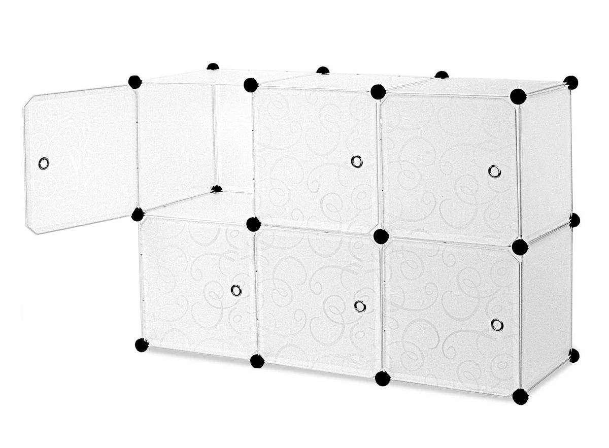 6 Cube Stackable Storage Organizer with Doors K925