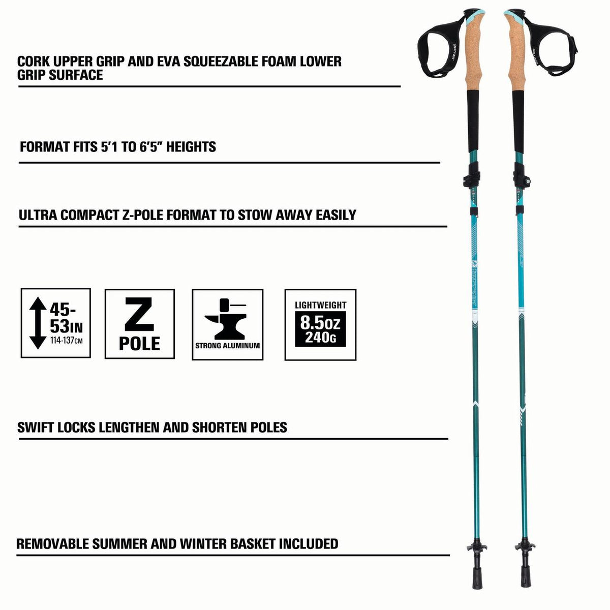 Glacier Melt Aluminum Trekking Poles R944