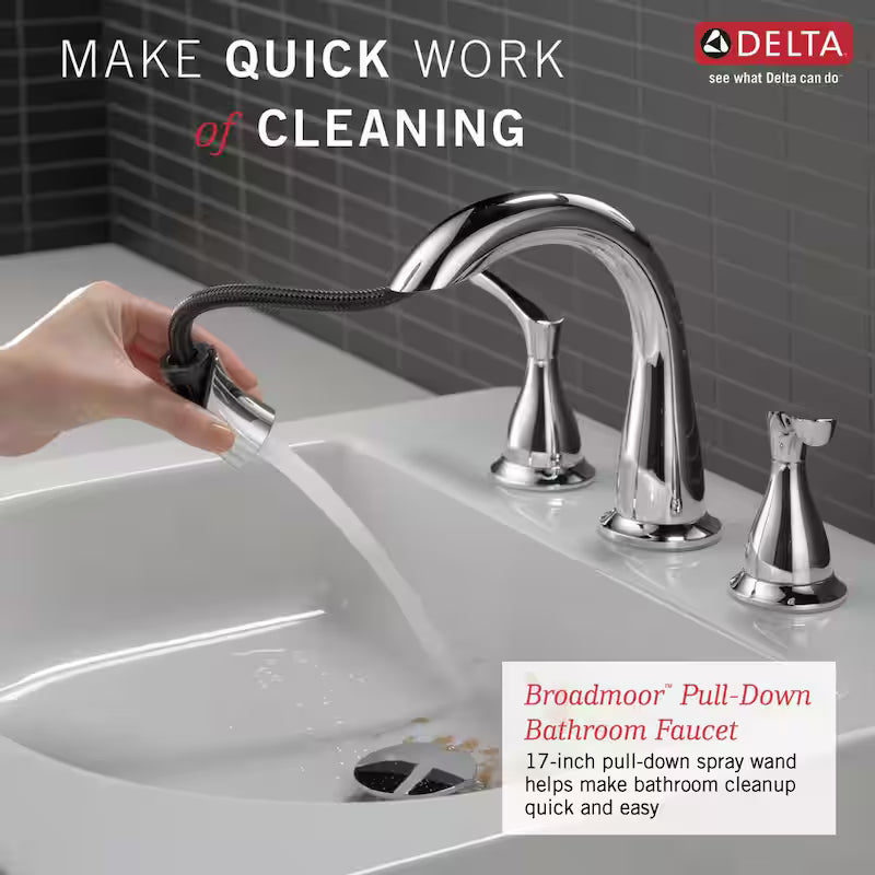 8 in. Widespread 2-Handle Bathroom Faucet with Pull-Down Spout in Chrome H159