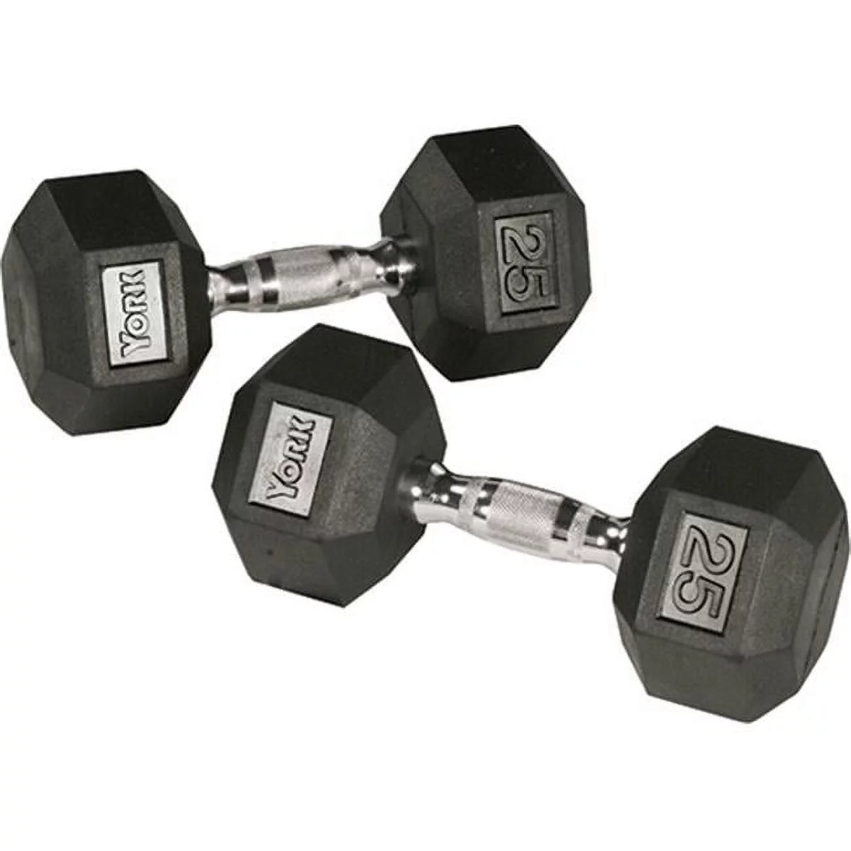 65 lbs Rubber Hex Dumbbell with Chrome Ergo Handle S192749