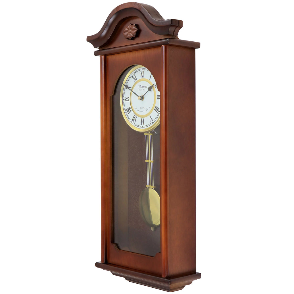 Mahogany Brown Chiming Pendulum Wall Clock Q516060