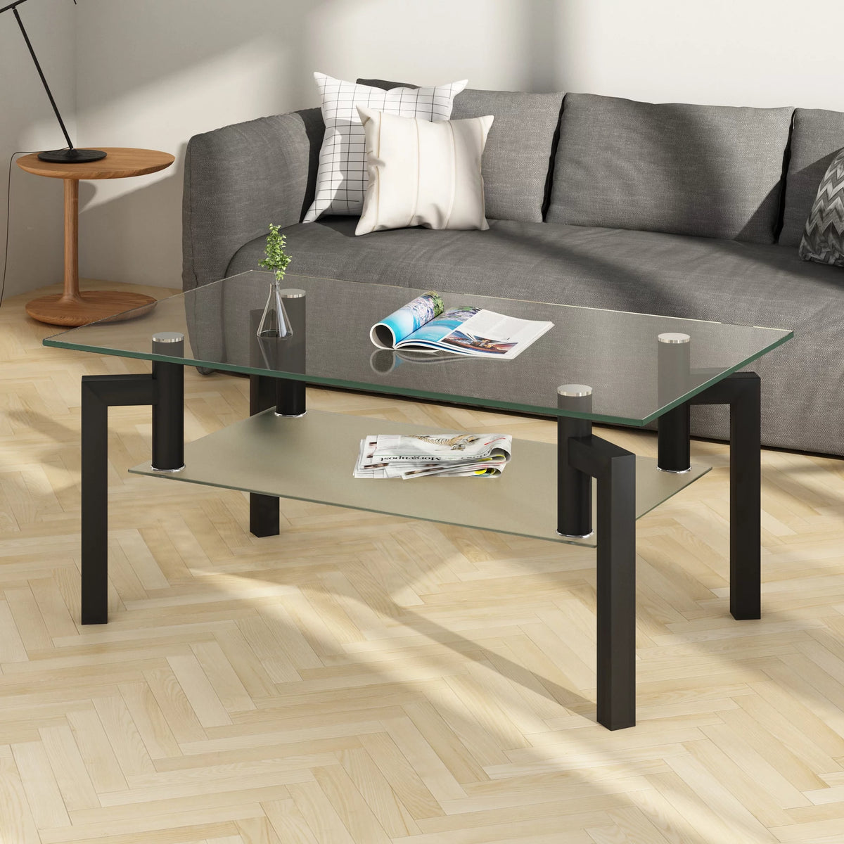 Black Glass Coffee Table D544