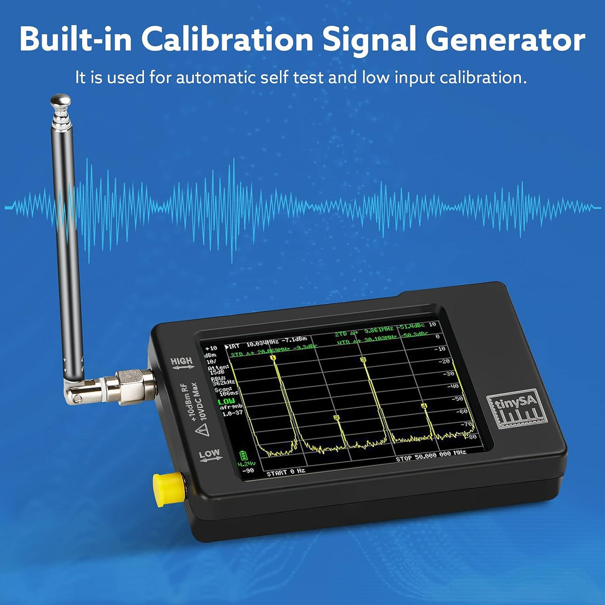 Portable Spectrum Analyzer 100kHz to 960MHz with Touchscreen E192