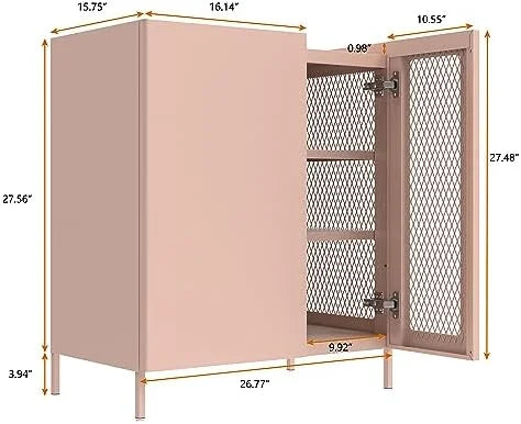 Modern Metal Sideboard Cabinet with Adjustable Shelves B14468