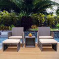 5 Piece Wicker Patio Furniture Set with Storage Table and Ottoman Y414573