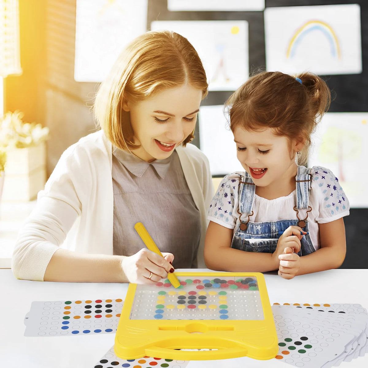 Magnetic Drawing Board with Magnetic Pen and Cards P8074