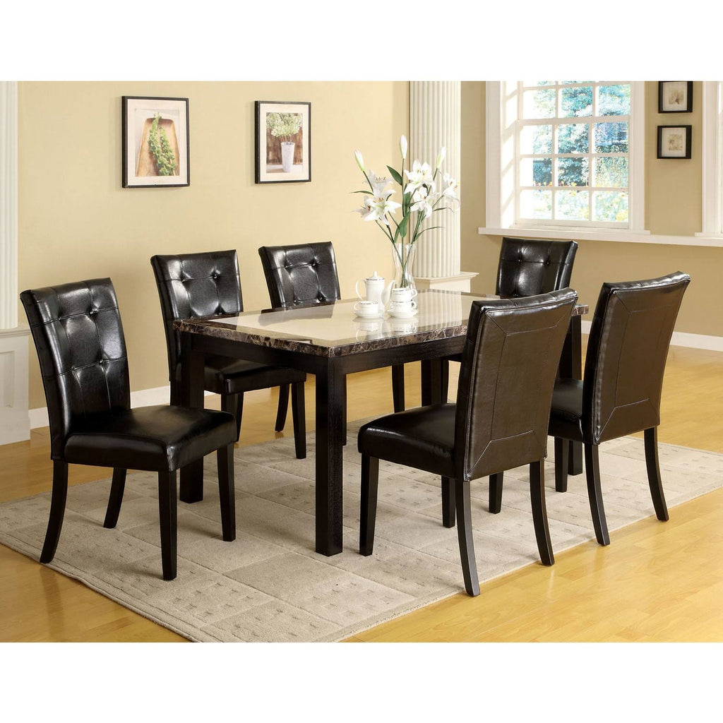 Black Leatherette Wood Side Chair Set of 2 S74643