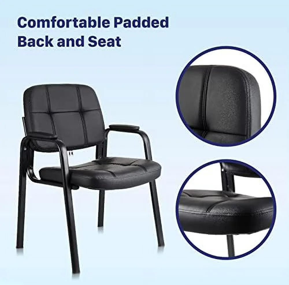 Black Bonded Leather Guest Chair 4 Pack P50679