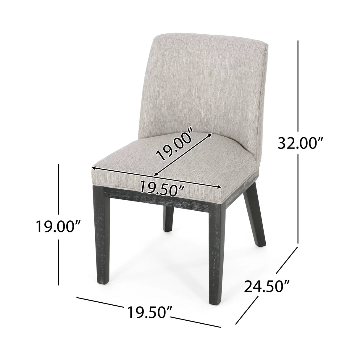 Fabric Upholstered Wood Dining Chairs, Set of 2 Z78925