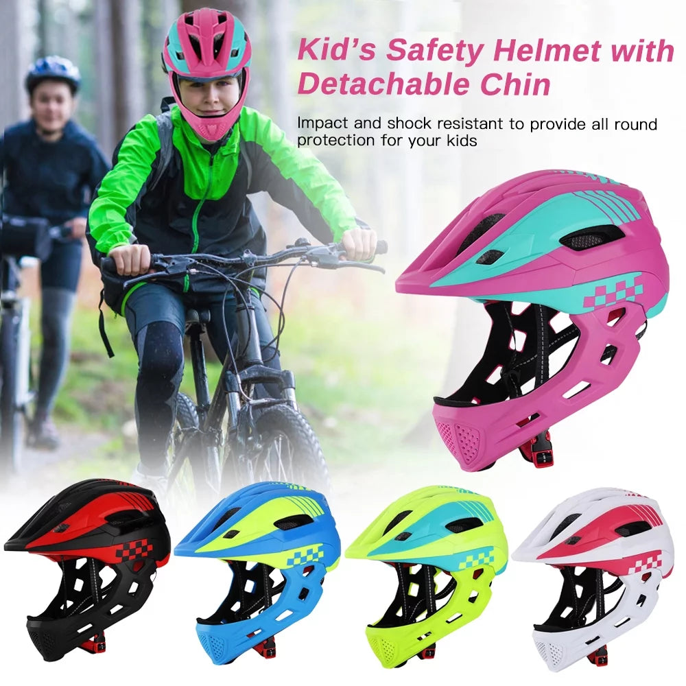 Full Face Safety Head Guard with Taillight and Detachable Chin M566